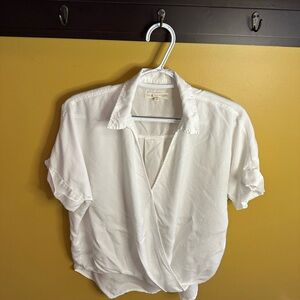 LOFT White Collared Shirt Lou & Grey
